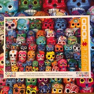 1000 Piece Mexican Day Of The Dead Colourful Skull Calaveras Art Jigsaw Puzzle